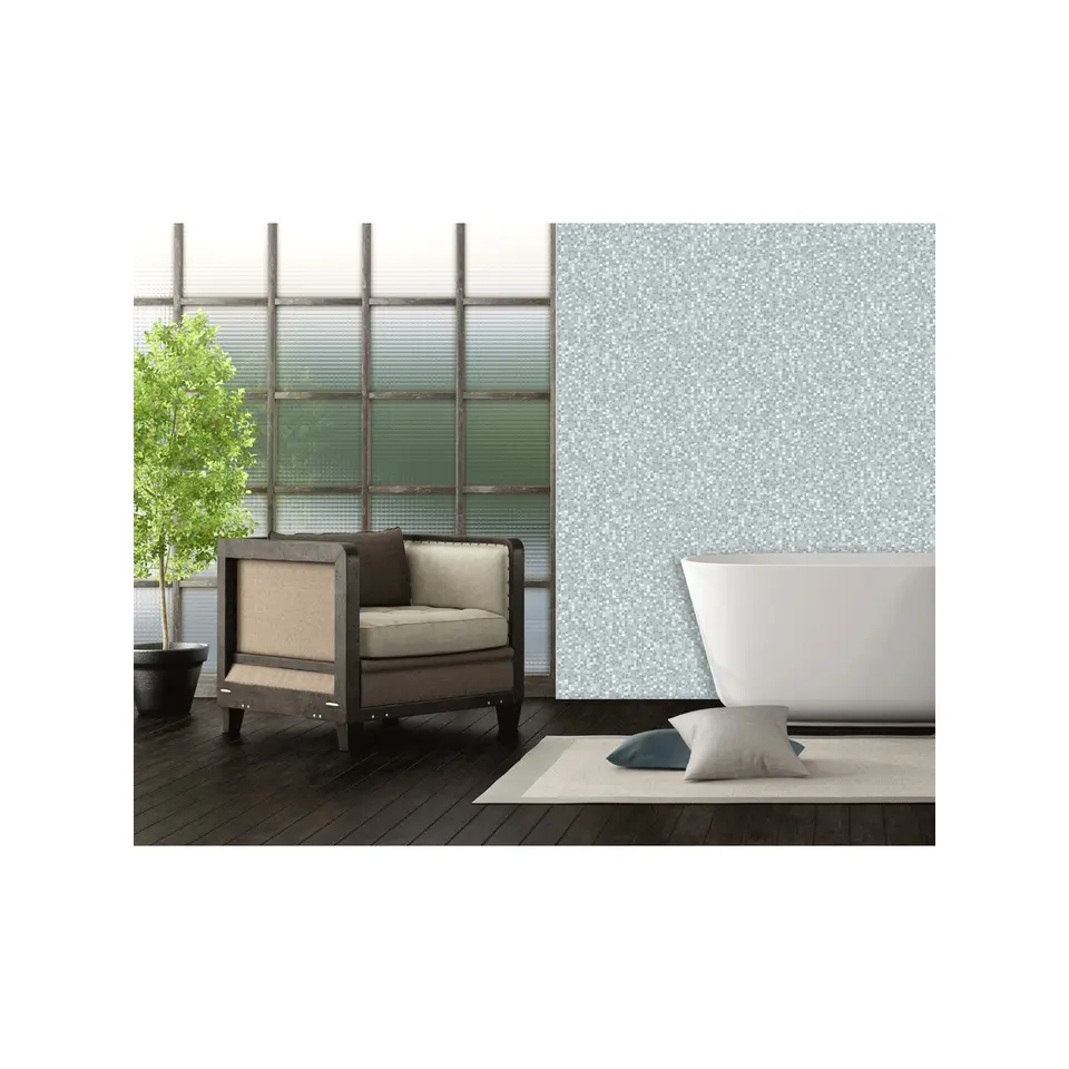 Dutch Wallcoverings - Reflets mozaïek steentjes grijs - 0,53x10,05m