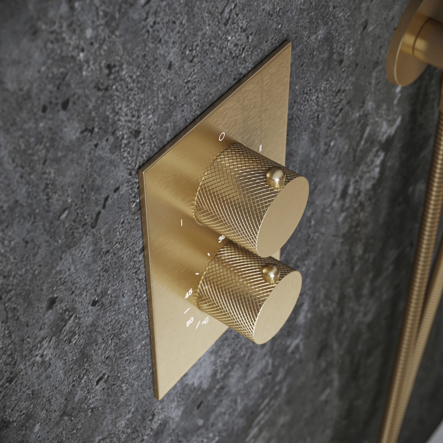 Saniclear Brass Curved Pro inbouw regendouche met 30cm hoofddouche en plafondarm geborsteld messing - mat goud