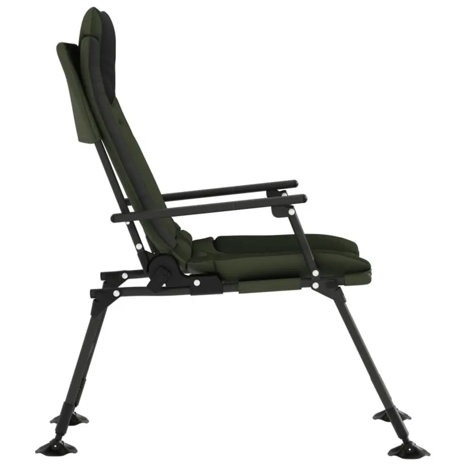 vidaXL - Loungestoel met armleuning - Groen - Staal