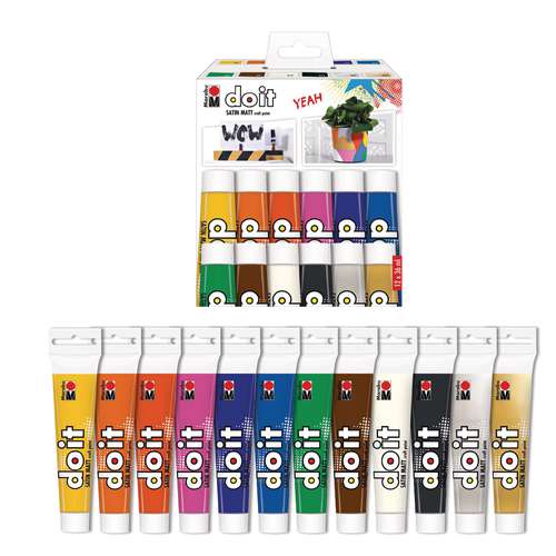 Marabu do it SATIN MATT craft Paint Acrylfarben-Sets, 36-ml-Tuben