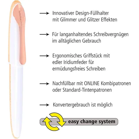 ONLINE Air White Rose Patronen-Füller, M
