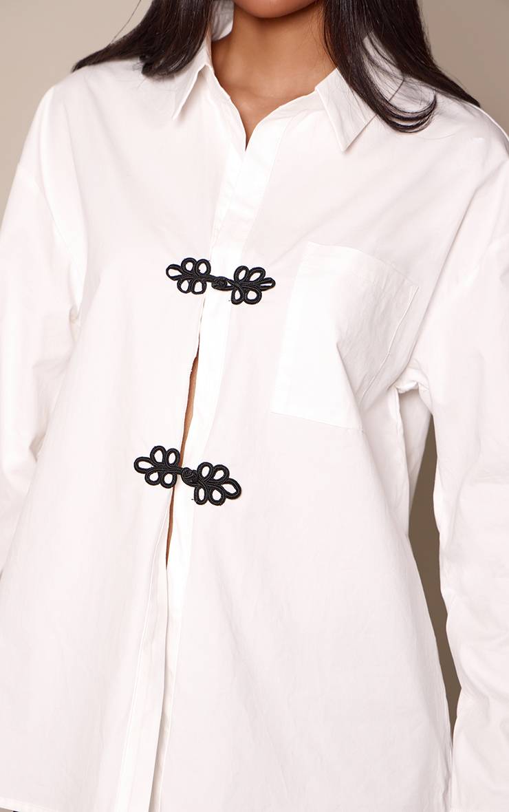 Blanc Chemise Oversize À Boutons Contrastés