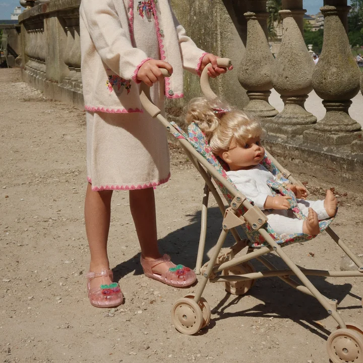 Konges Sløjd - Puppen Kinderwagen, fleur decor