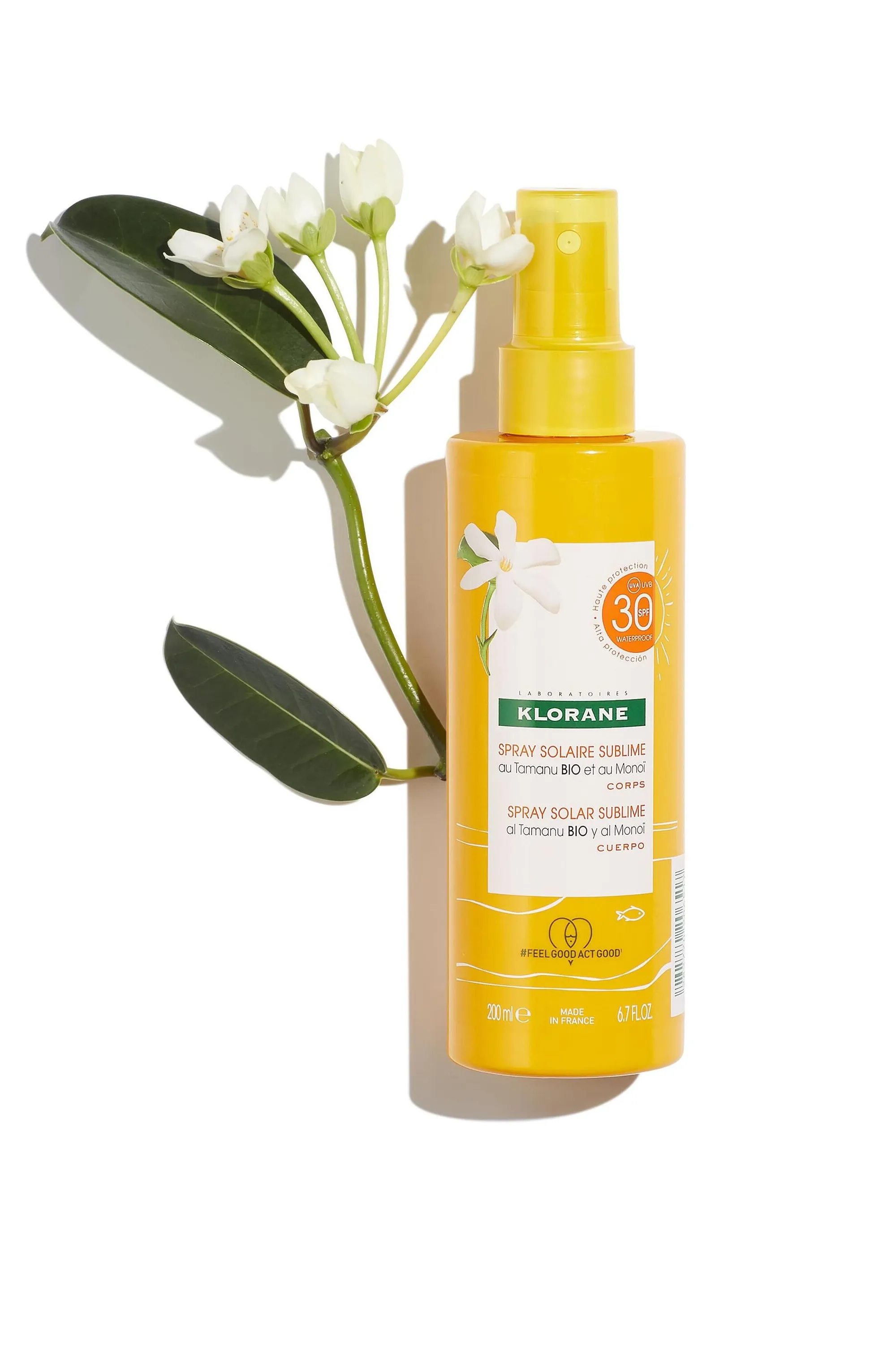 Klorane Spray solaire sublime SPF30 au Tamanu bio et au Monoï-200 ml