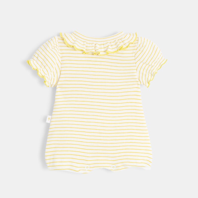 Combishort bébé fille en coton bio jaune Absorba Jaune