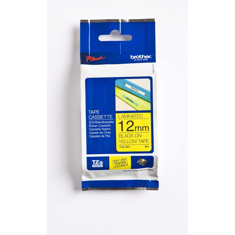 Brother P-Touch Band TZe-631, 12 mm, schwarz auf gelb