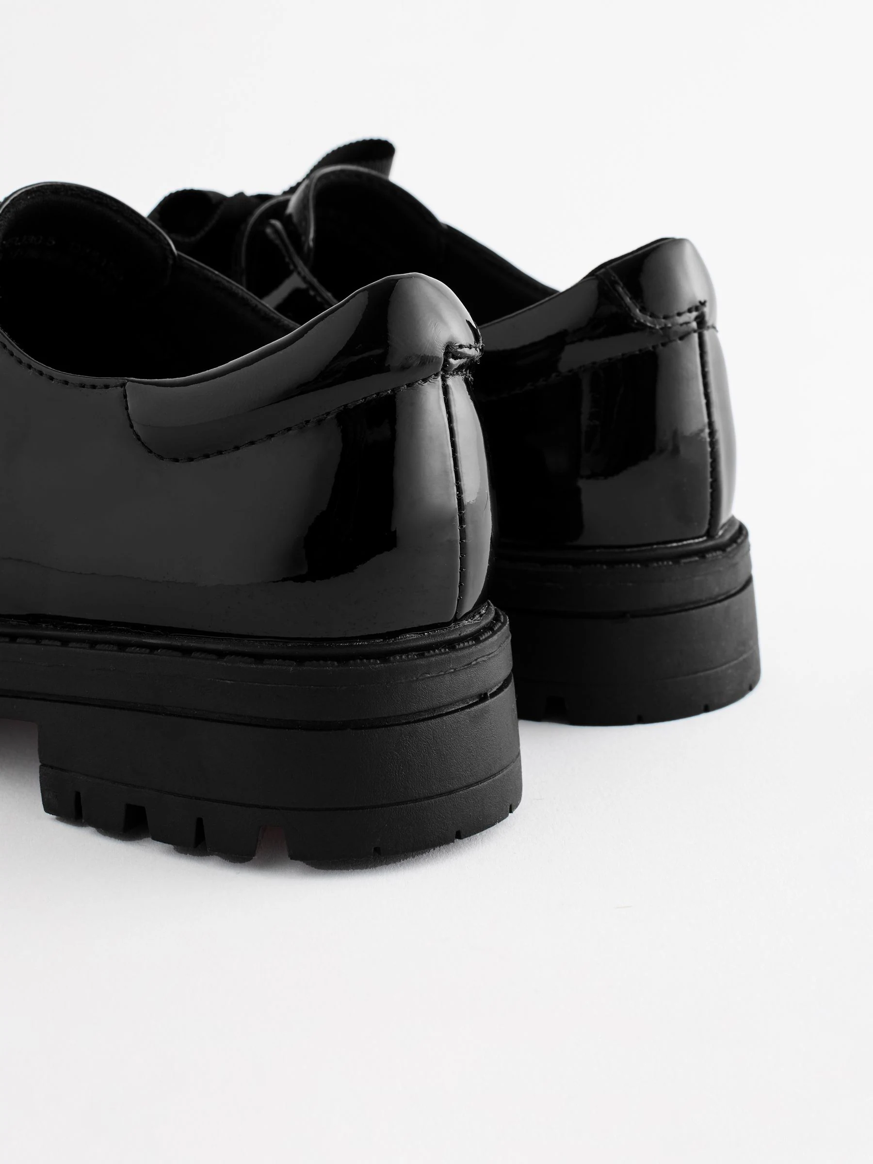Zwart lak - Bow Monkstrap Chunky School Shoes