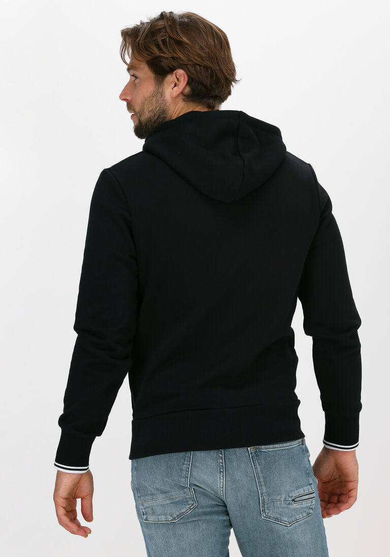 FRED PERRY zwarte fred perry sweater tipped hooded sweatshirt