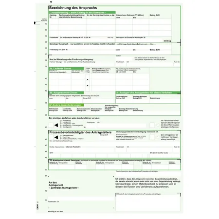 RNK Verlag Antrag auf Erlass eines Mahnbescheids – selbstdurchschreibend
