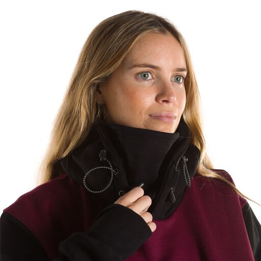 Moletom Lekker Snow Maroon preto com máscara facial