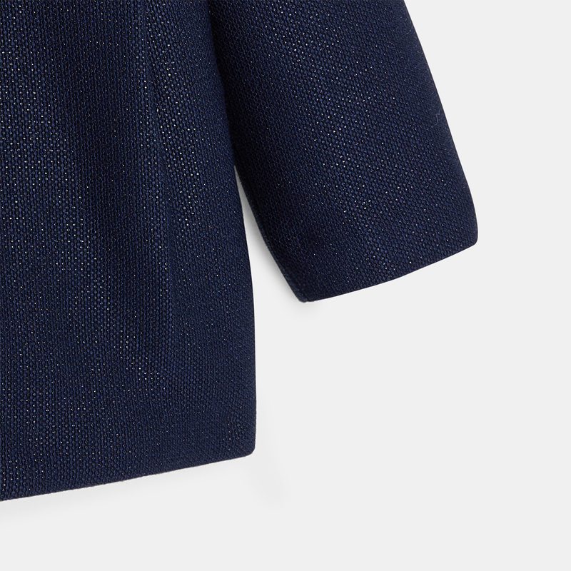 Manteau de ville pailleté fourré bleu bébé fille