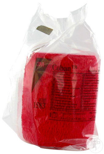 3M Coban Bande De Contention Elastique Rouge Rouleau 7,5cm x 4,5m Pièce 1 (1583/R)