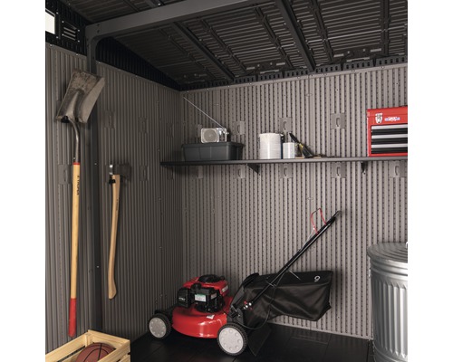 LIFETIME Merkur tuinhuis inclusief vloer, wandhaken en plank, 254 x 254 cm, grijs