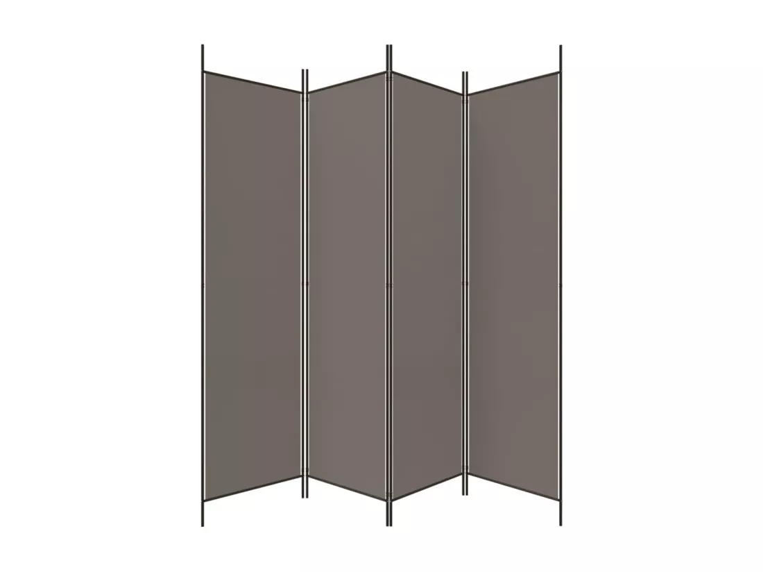 Cloison de séparation 4 panneaux Anthracite 200x200 cm Tissu
