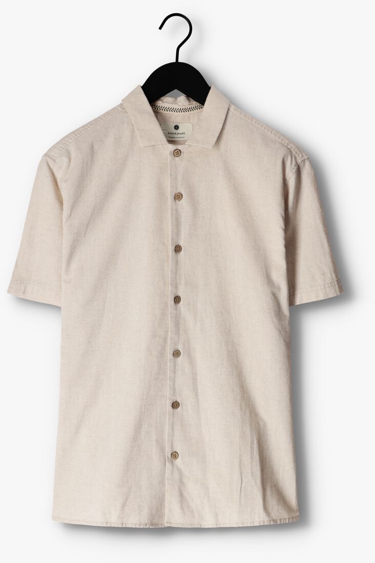 ANERKJENDT beige anerkjendt casual overhemd akleon s/s cot/linen shirt