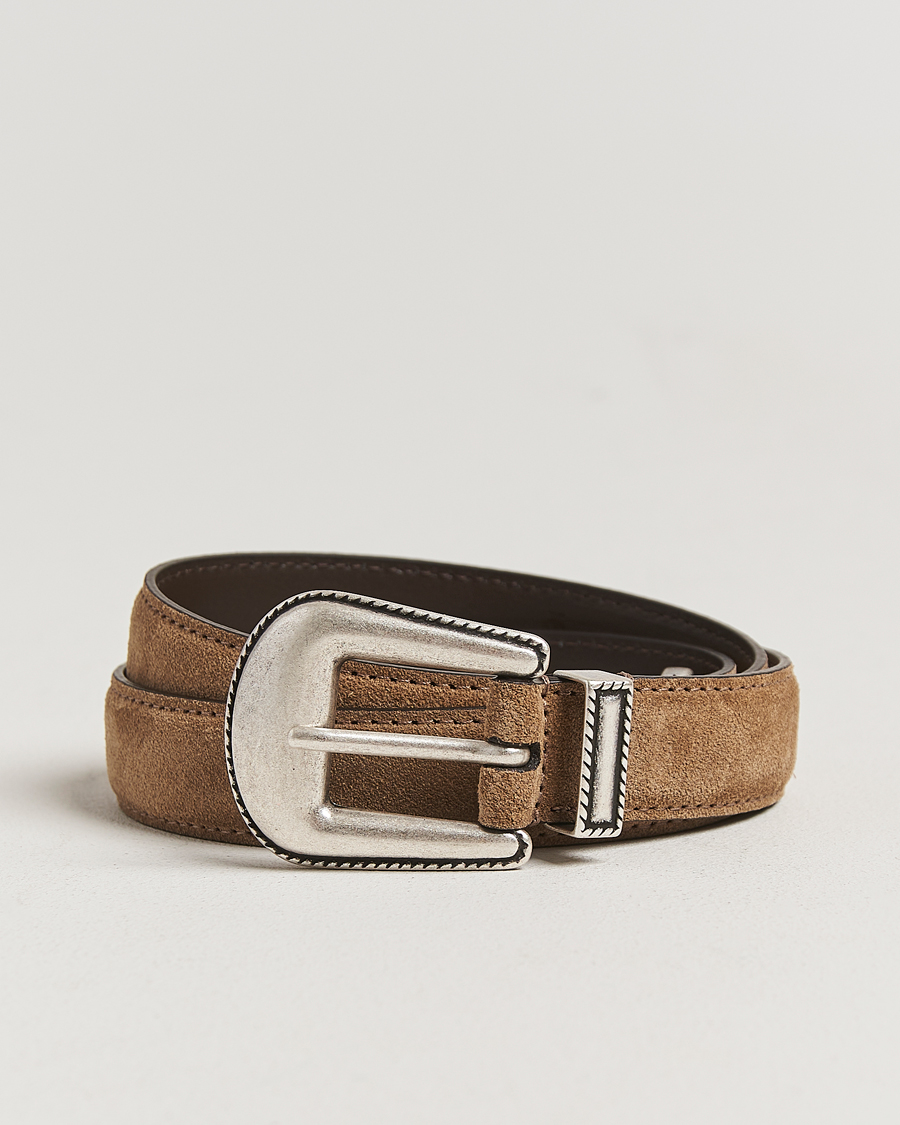 Anderson's Western Suede Belt 2,5 cm Taupe