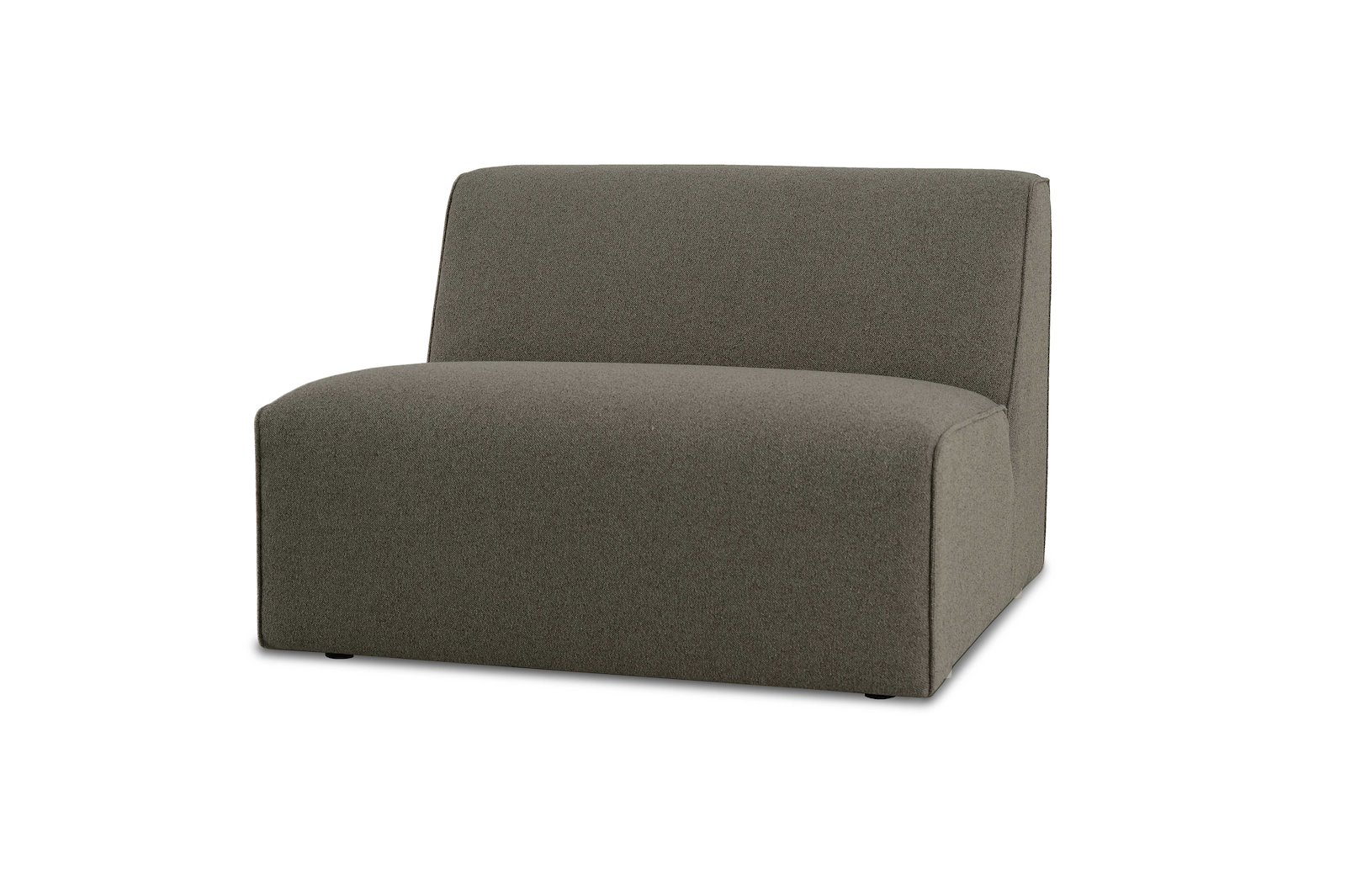 Styl 1,5-seter Med tekstiltrekte sider. Tekstil Mito 156 Hunter med sorte ben.