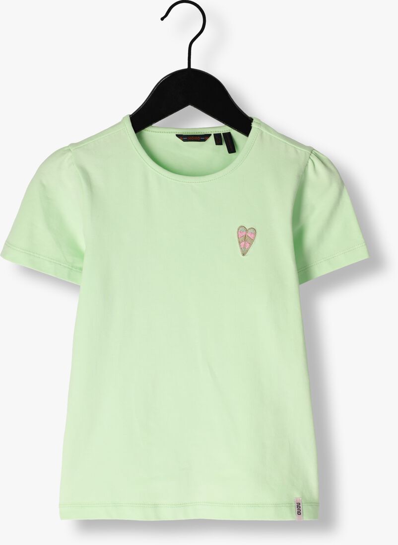 NONO groene nono t-shirt kono basic tshirt with small embro at chest