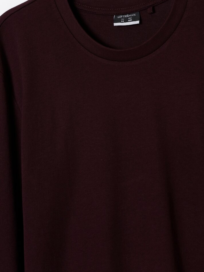 Pacote com 2 camisetas básicas de manga comprida - Bordô escuro