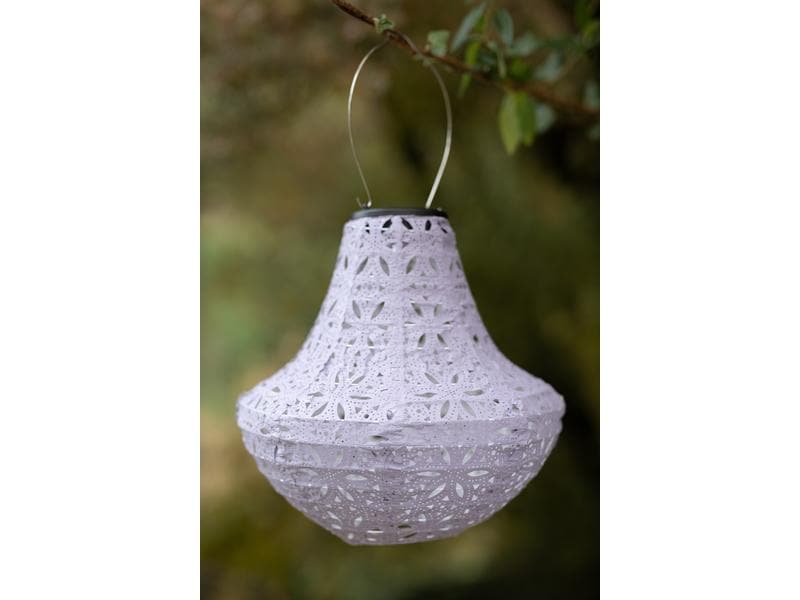 COCON Lampion LED Solar Vase, Violett Dekorative Beleuchtung für Garten, Terrasse oder Balkon