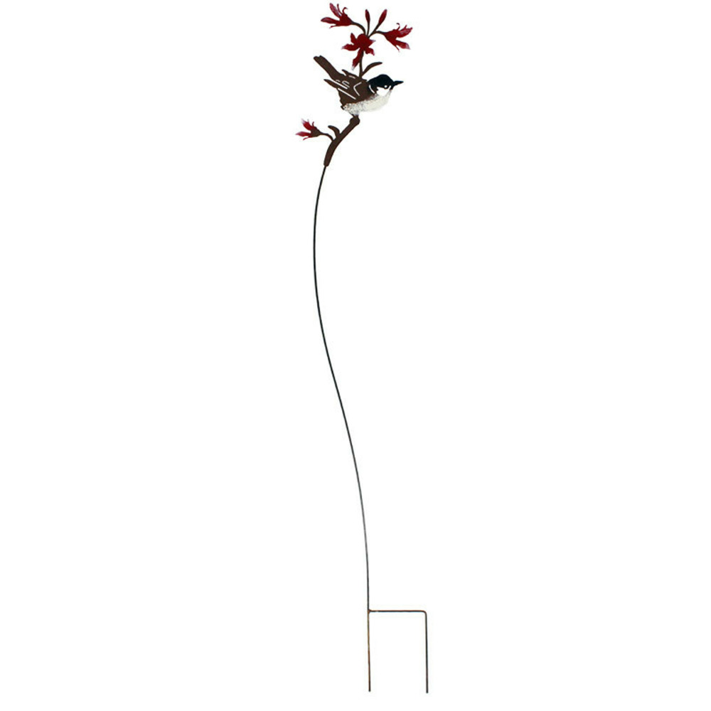 Tuteur jardin oiseau rouge 20x93cm