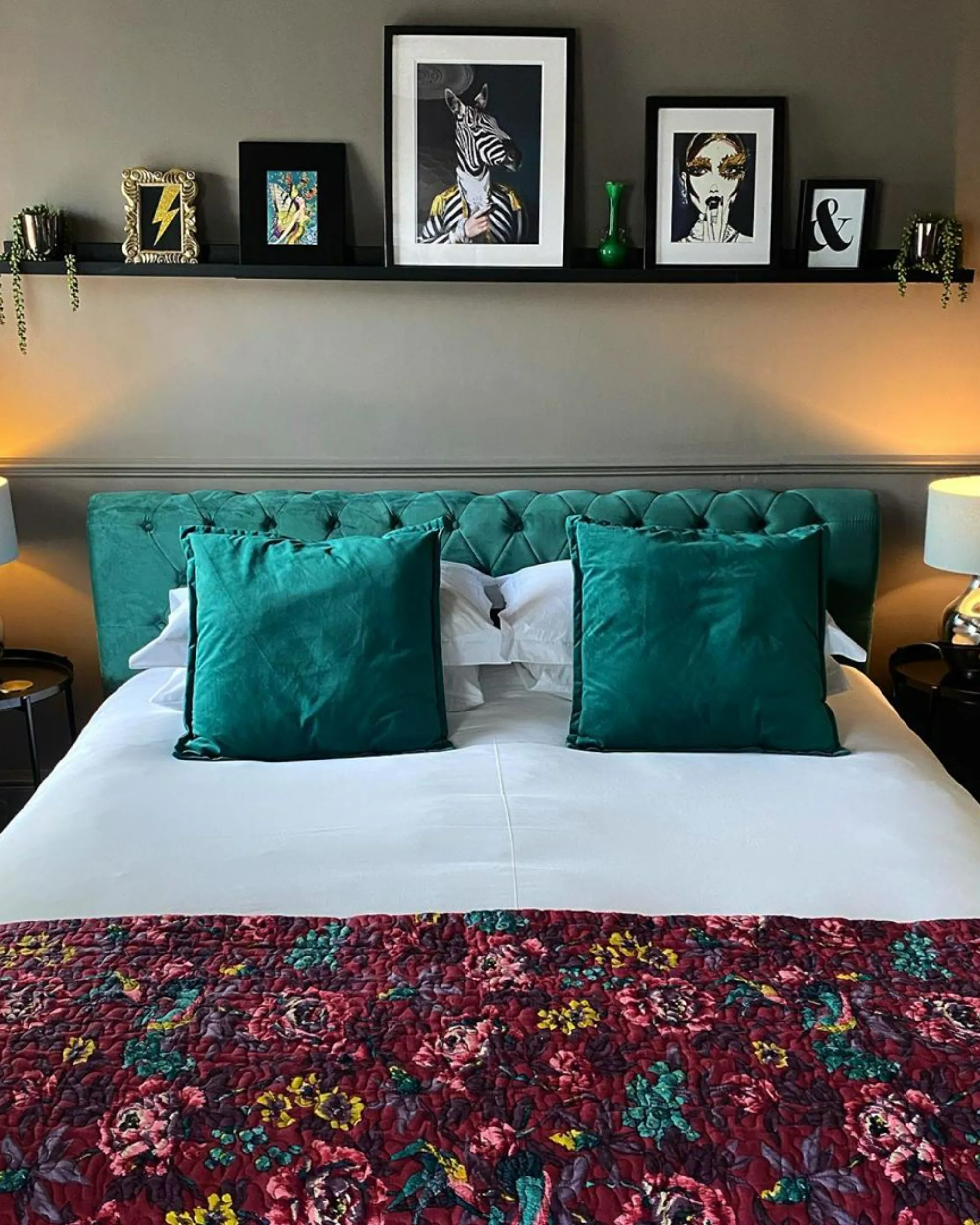 Waterbed Fluweel AVALLON 180 x 200 cm Smaragdgroen
