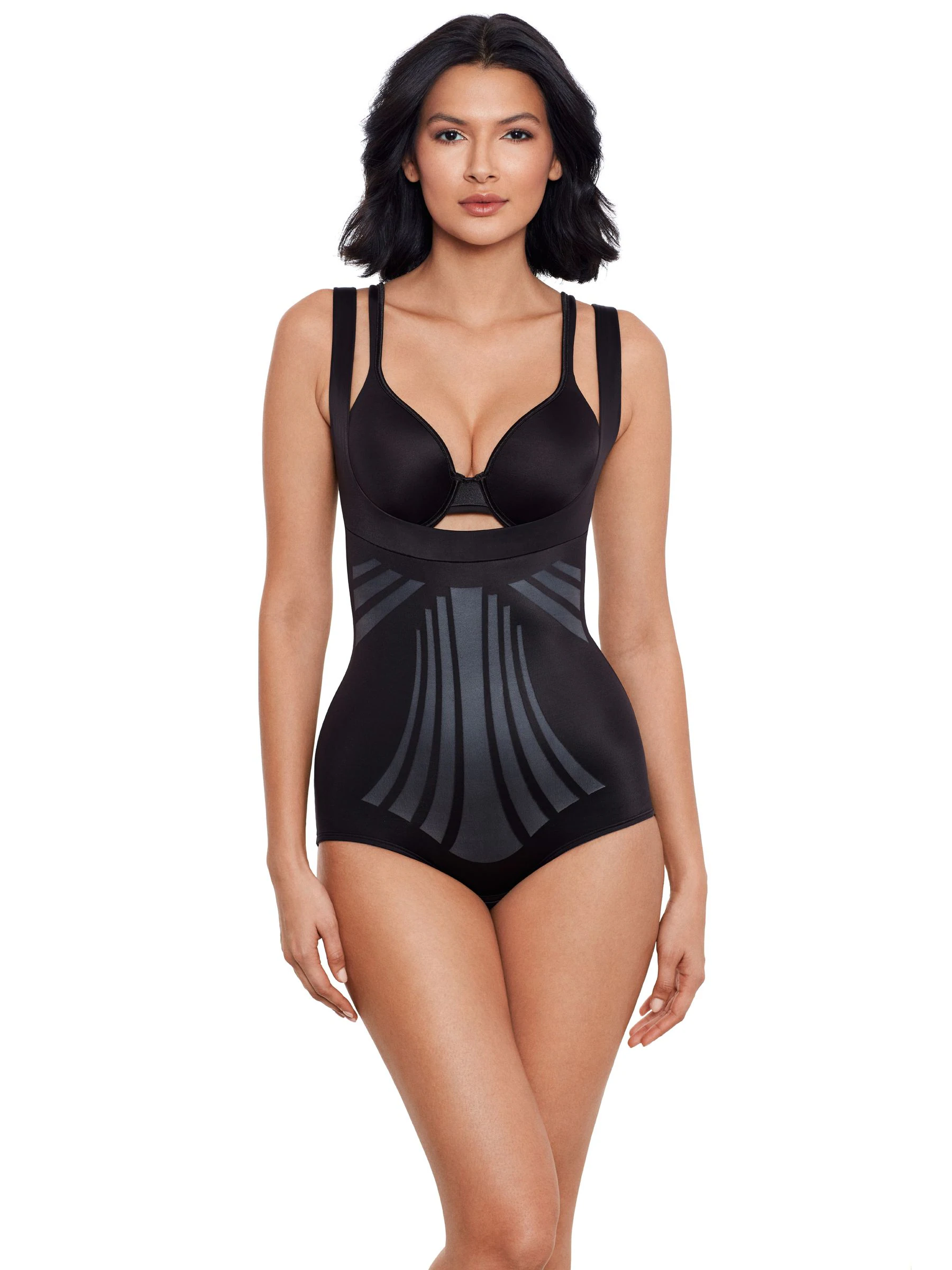 Zwart - Miraclesuit Modern Miracle™ Open Bust, Wear Your Own Bra vormgevende bodysuit
