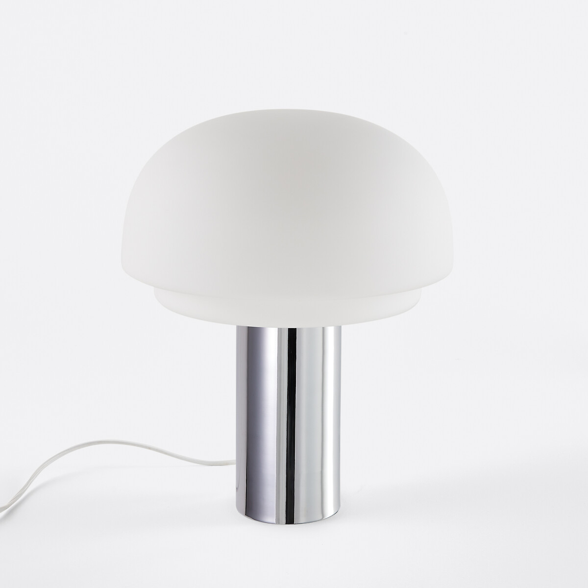LA REDOUTE INTERIEURS<br>Luminária opalescente e estrutura de ferro cromado H43.1, Agathilda