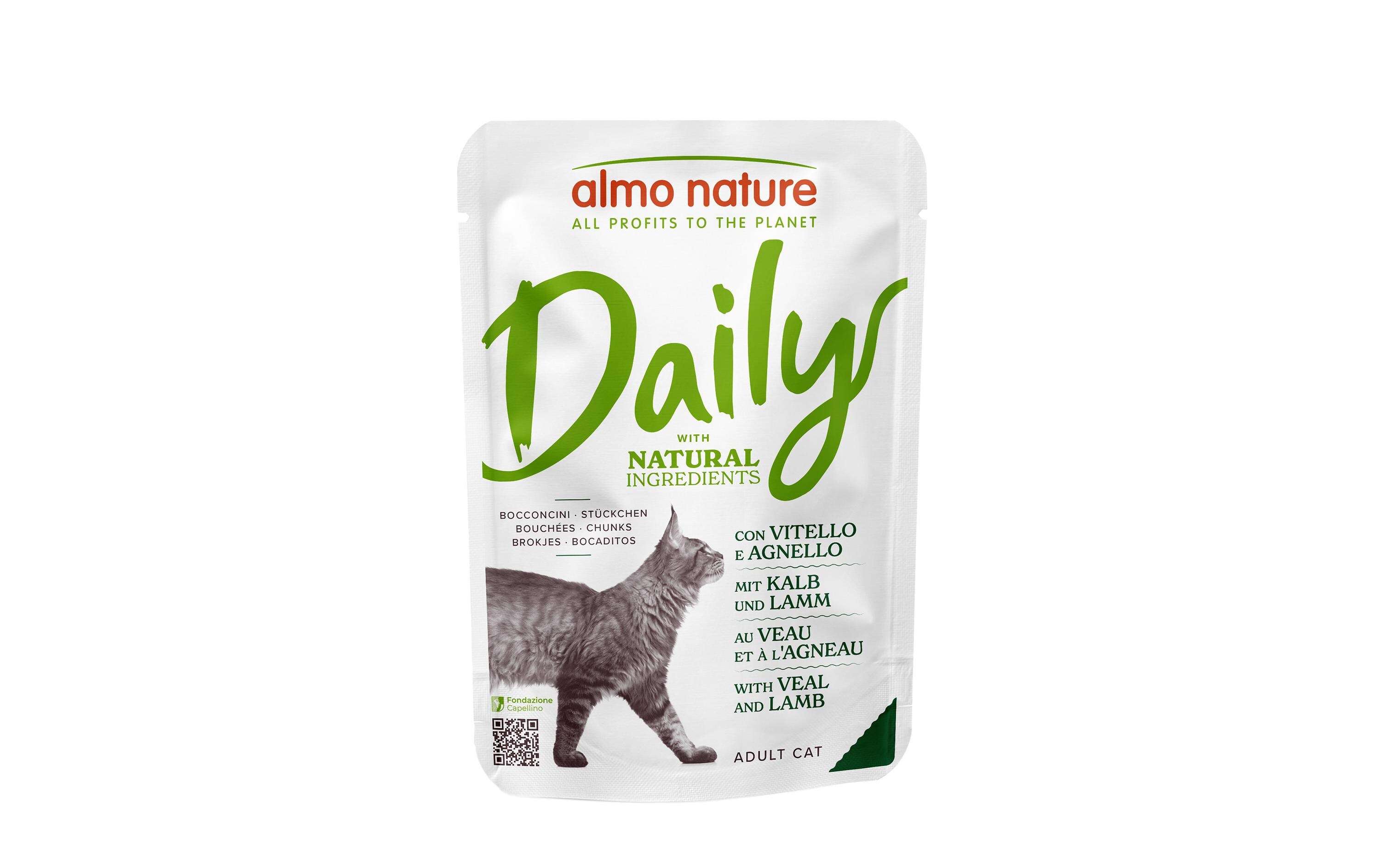 Nassfutter Daily mit Kalb und Lamm 30 x 70gAlleinfuttermittel für ausgewachsene Katzen