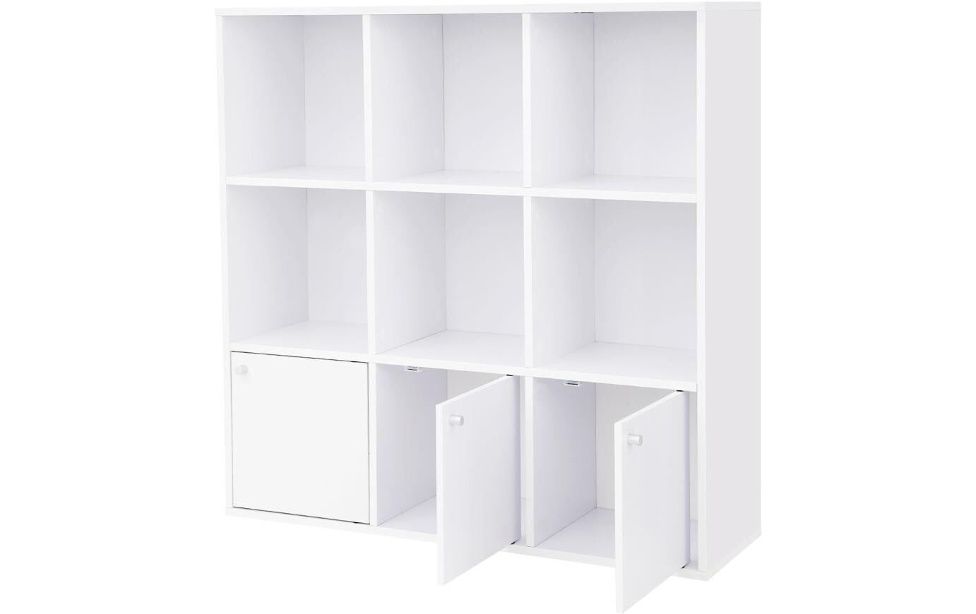 Regal mit 9 Fächern 97.5 x 97.5 cm, Weiss<br>Würfelregal
