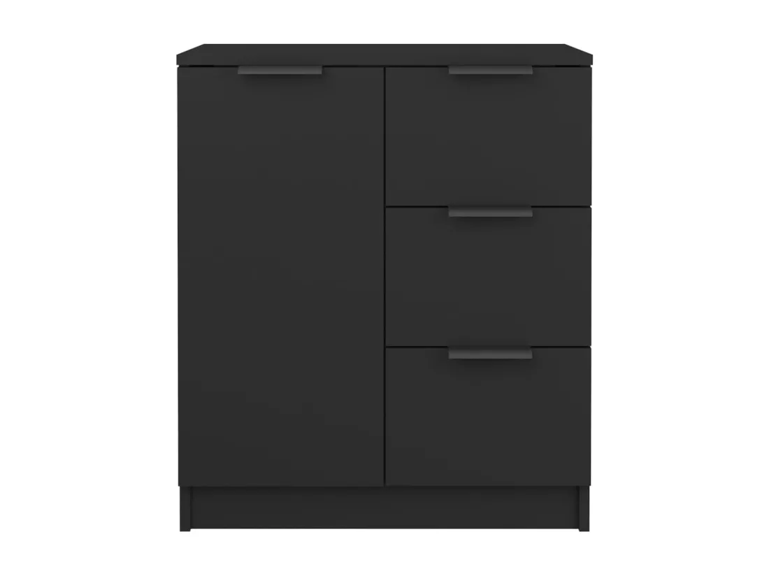 Buffet noir 60x30x70 cm bois d'ingénierie