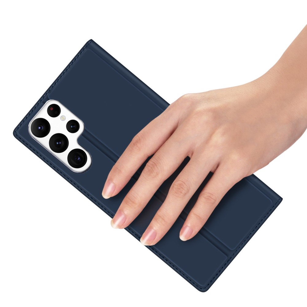 Samsung Galaxy S23 Ultra 5G Flip Wallet Cover Leder Tasche - Dunkelblau