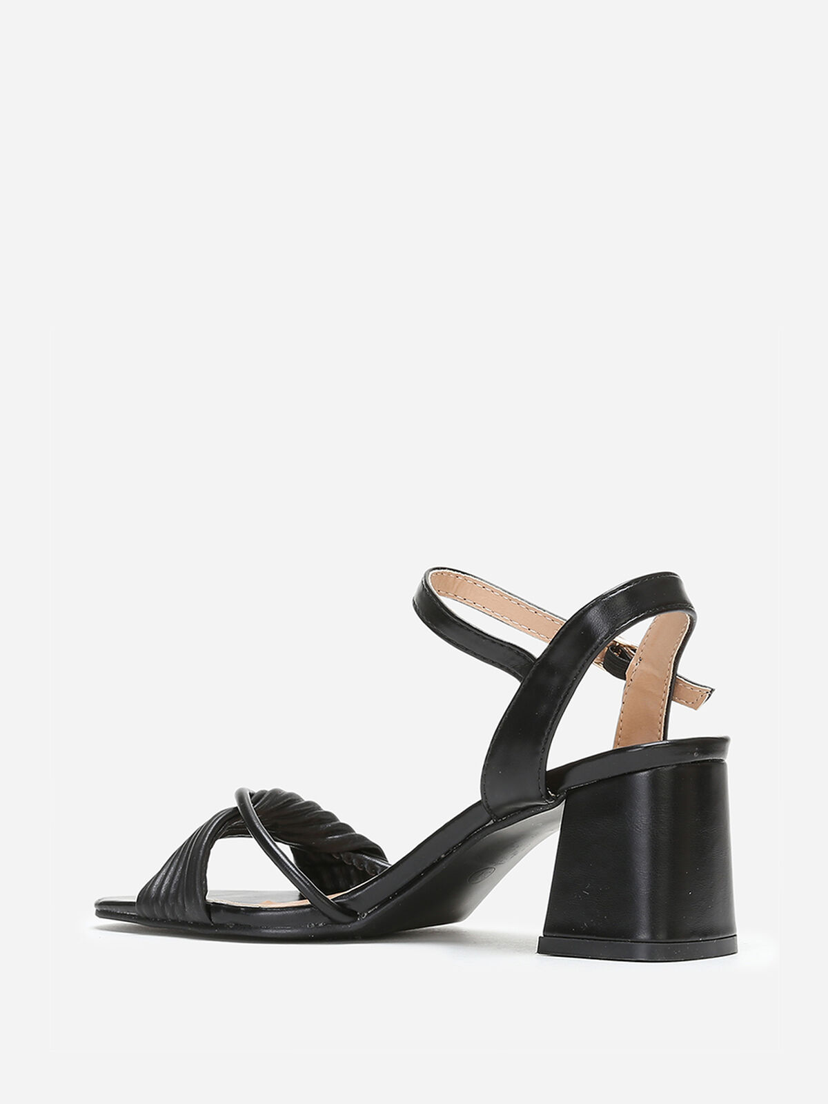 Sandales noires à double brides nouées Noir- Noir
