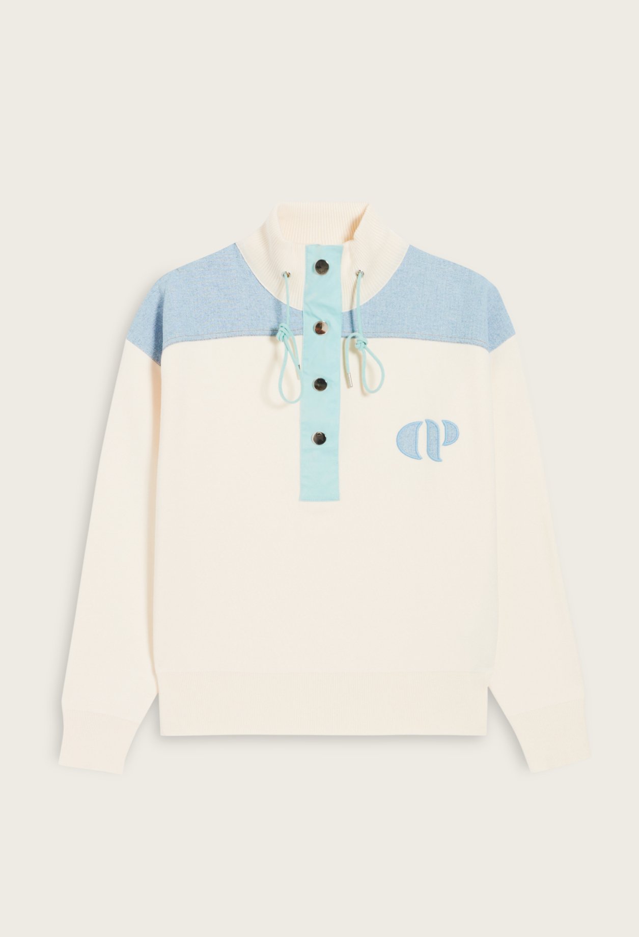Sweatshirt Minimum col camionneur ecru
