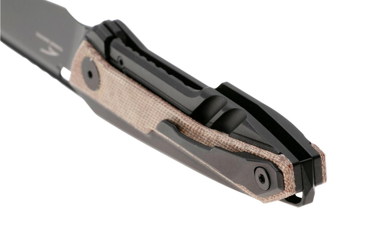 Real Steel Bullet 5221NM PVD S35VN, Black Titanium Brown Micarta Inlay, zakmes