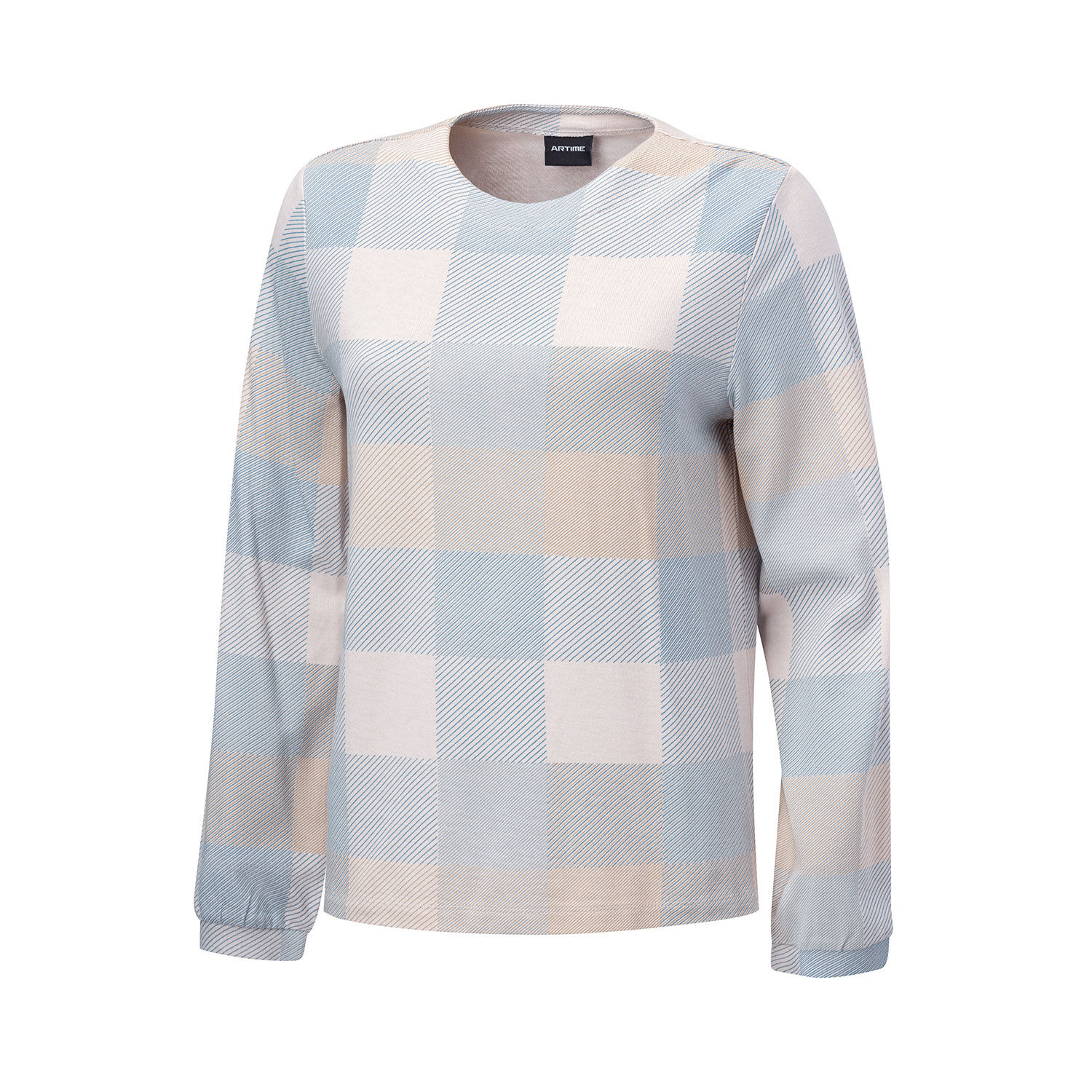Bedrucktes Langarmshirt mit Karomuster