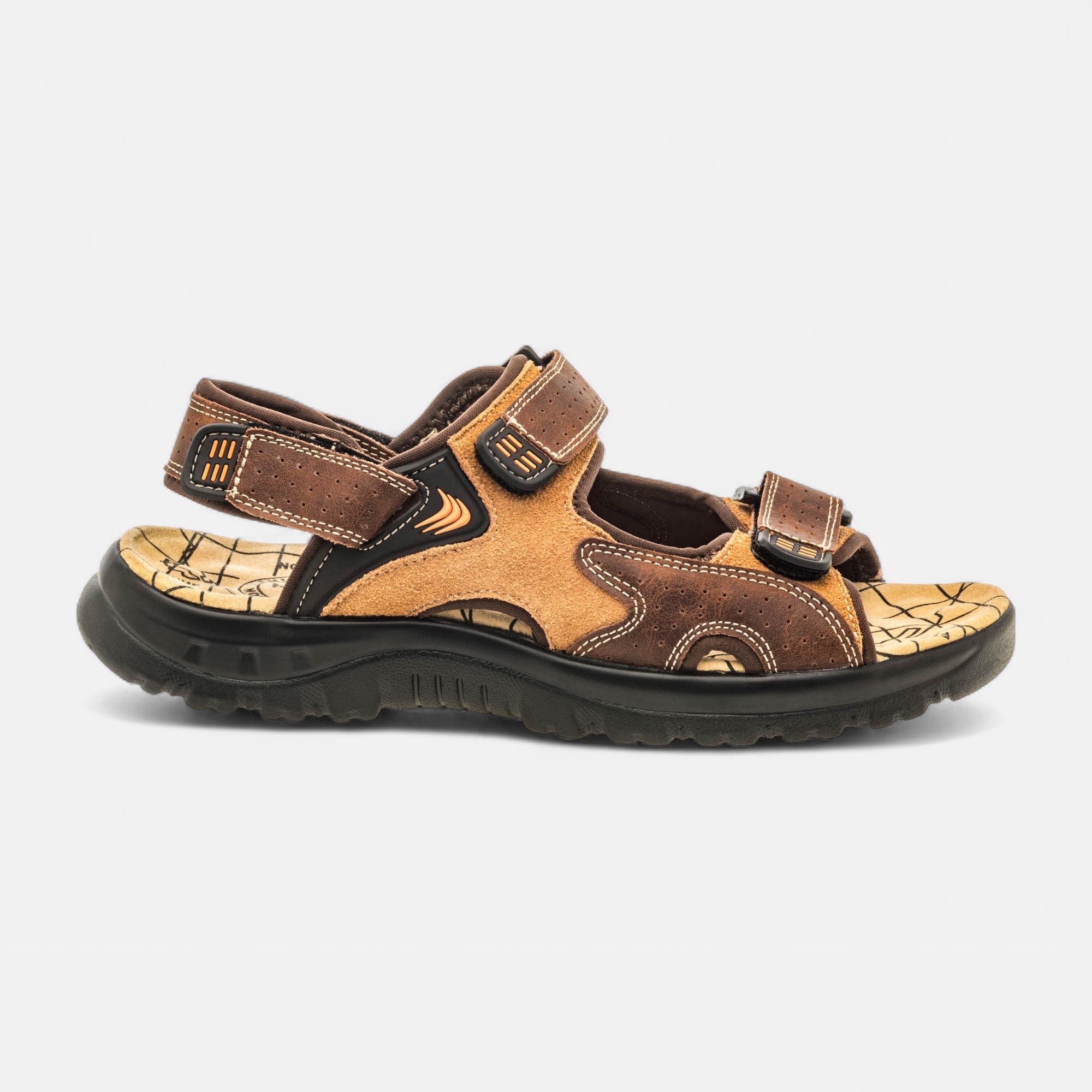 Sandales Homme en cuir marron