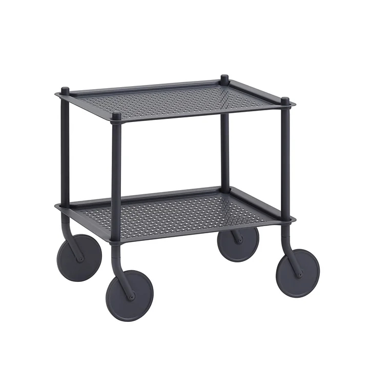 Muuto - Flow Beistellwagen, 2 Etagen, blaugrau