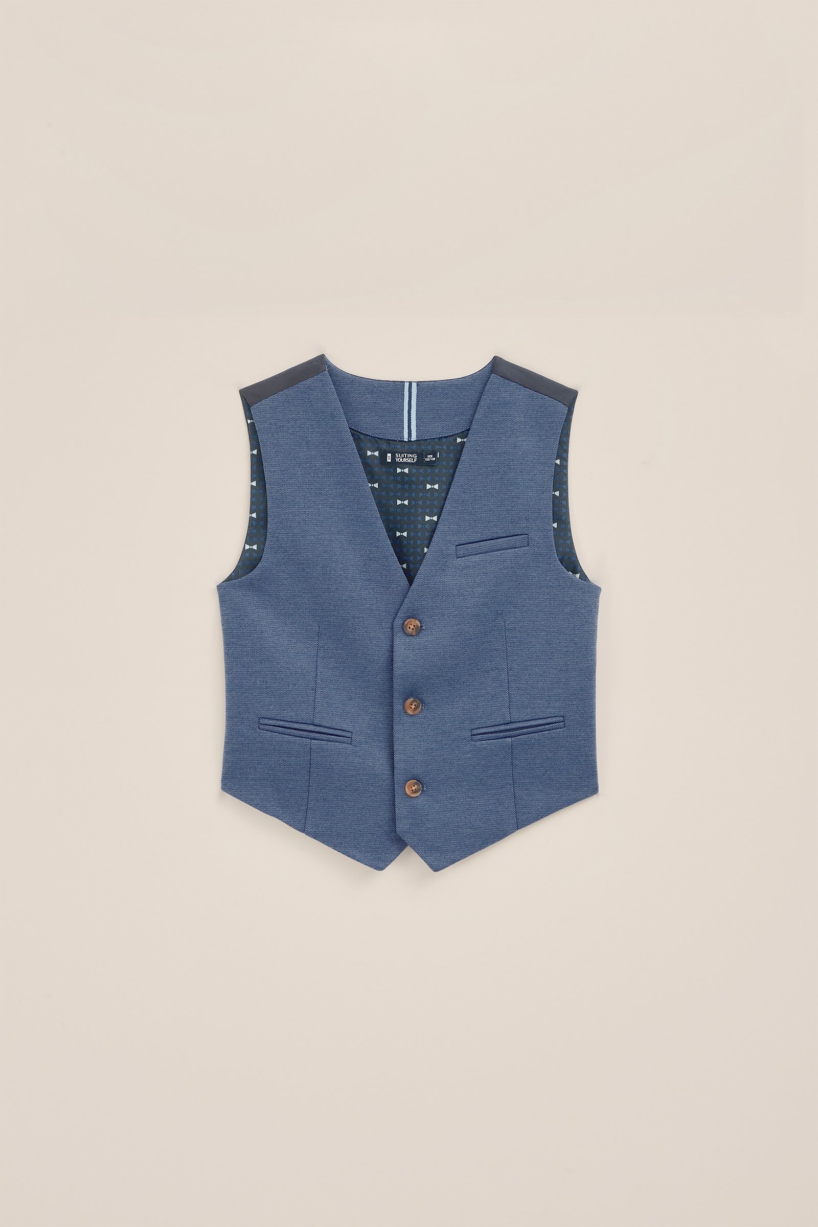 Jongens slim fit gilet met structuur WE Fashion Blauw