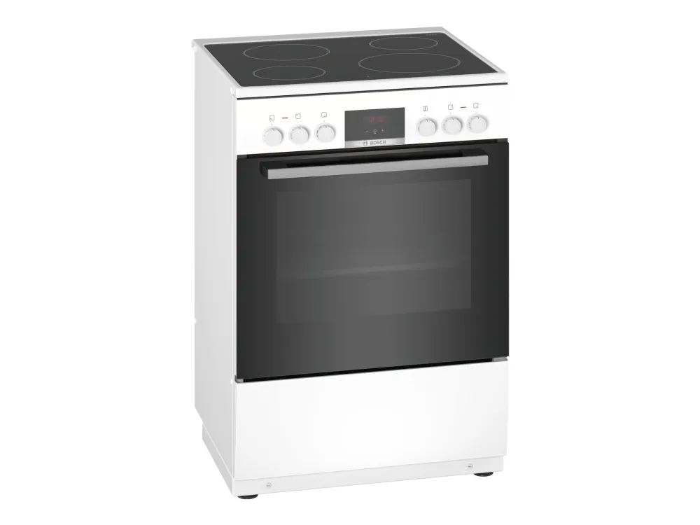Bosch Serie | 4 HKN31A020U - Komfur - fritstående - bredde: 60 cm - dybde: 60 cm - højde: 90 cm - med selv-rengøring - hvid