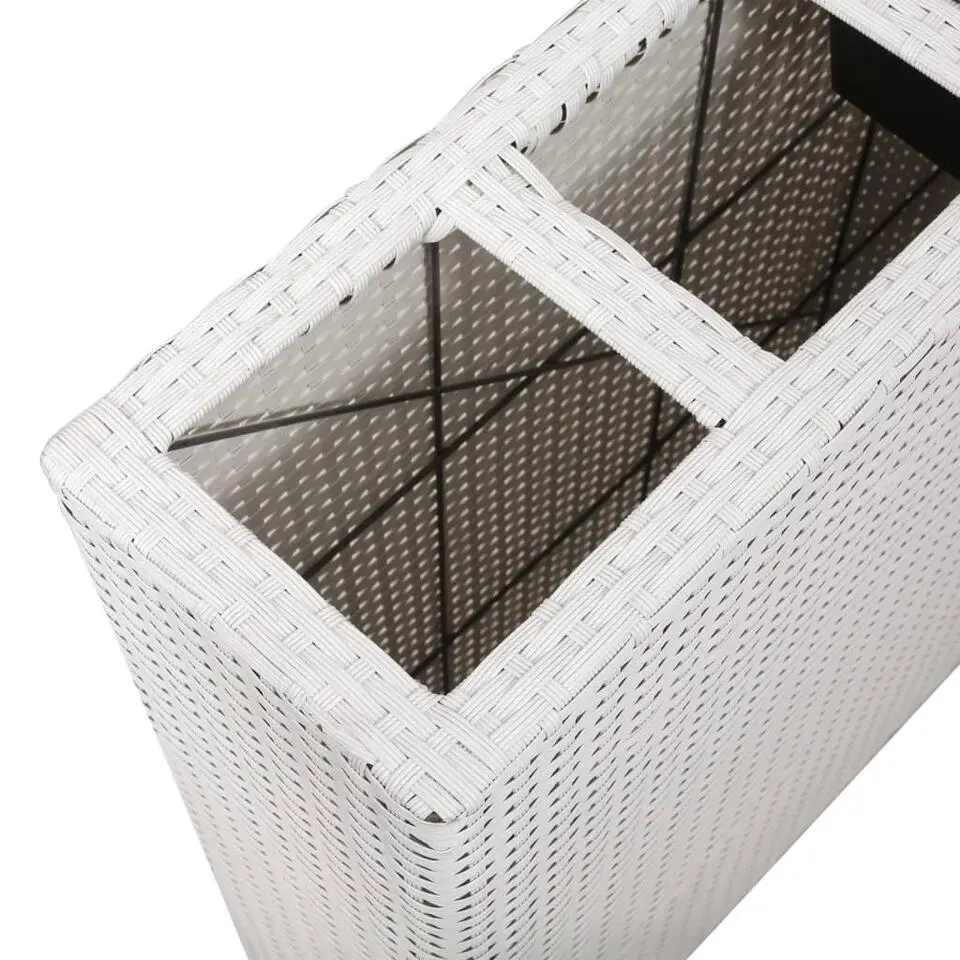 vidaXL - Verhoogde Plantenbak - Wit - Poly rattan