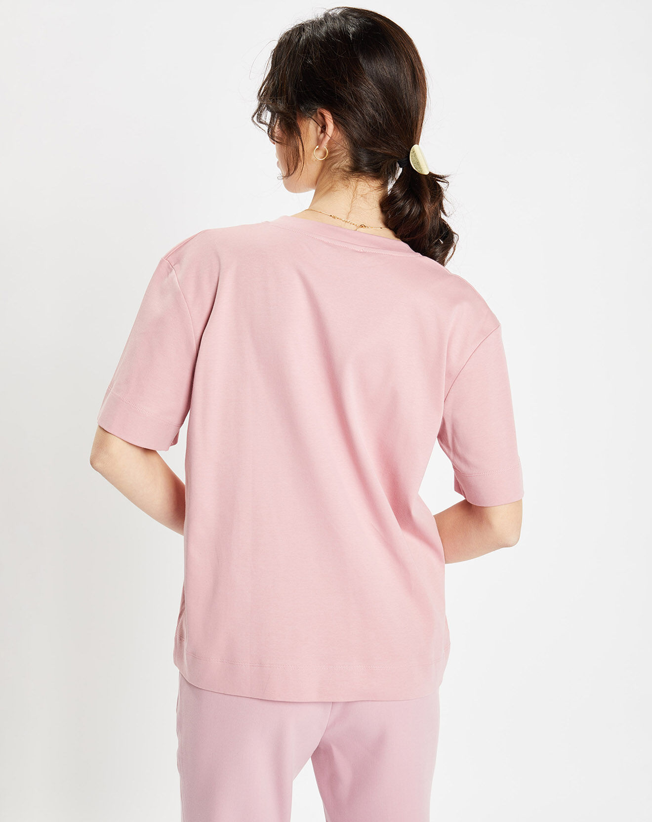 Jodhpur T-Shirt 100% Coton Biologique Baribo col V rose