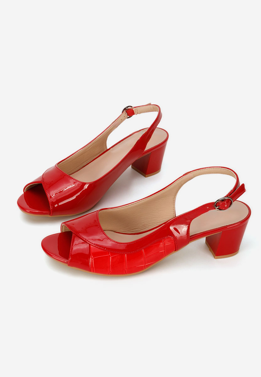 Sandales à talon épais rouges Oliviana