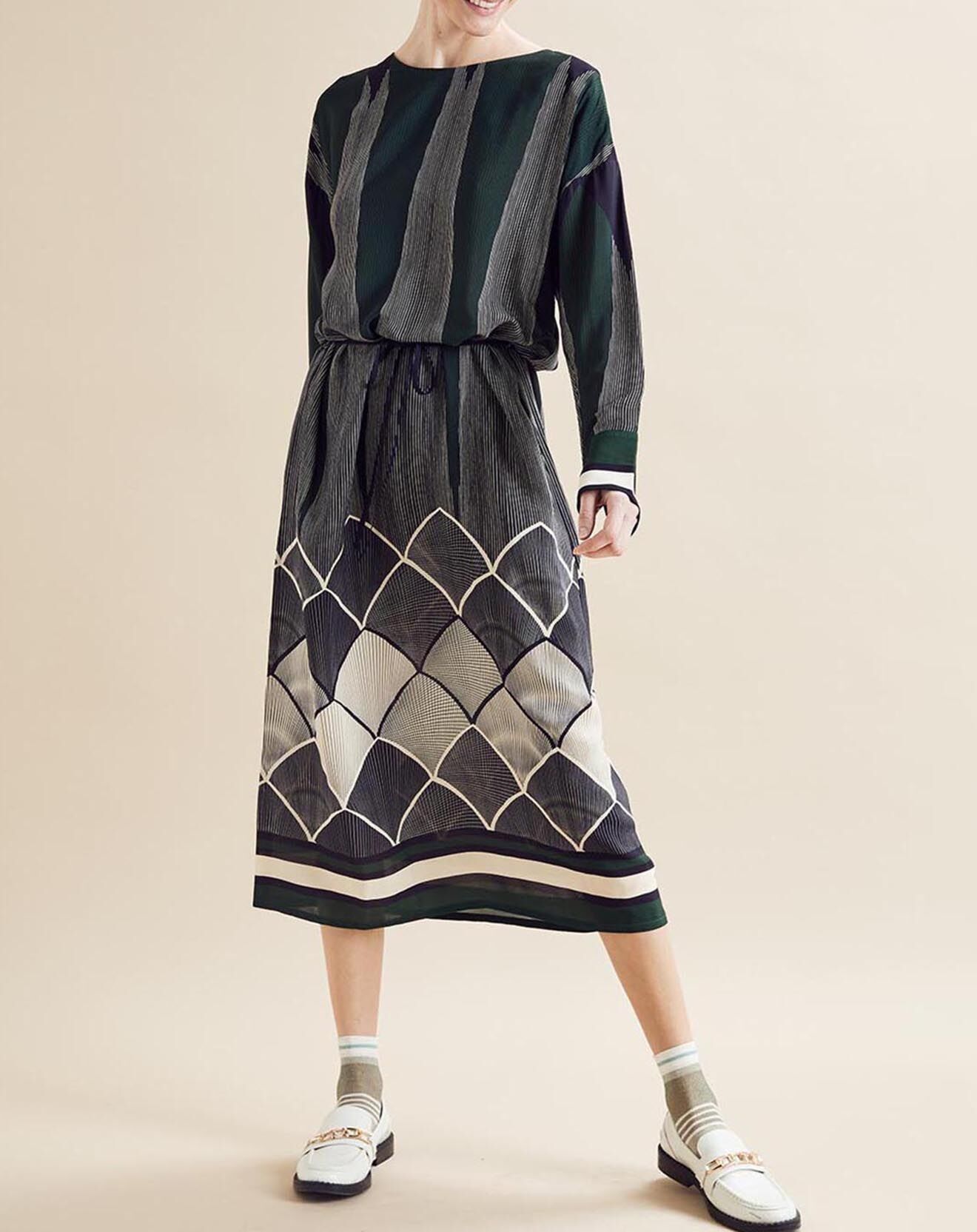 Chloé Stora Robe fluide Naima imprimée  verte