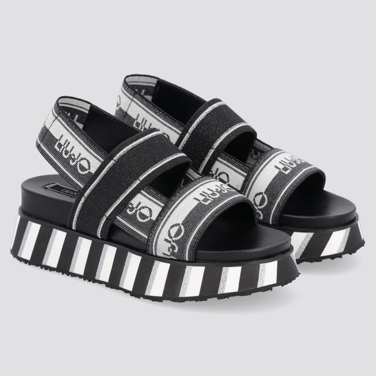 Liu-Jo Sandales Compensées en Cuir Frida noires