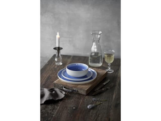Studio Round Frokosttallerken Matte white/Shiny river