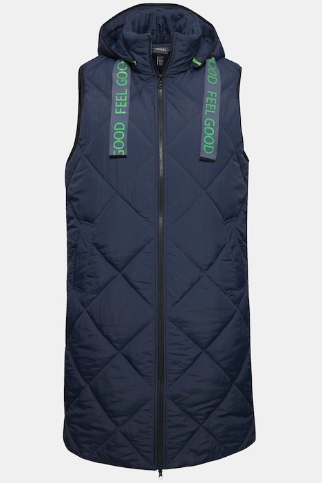 Steppweste, Stehkragen, Kapuze abnehmbar, 2-Wege-Zipper