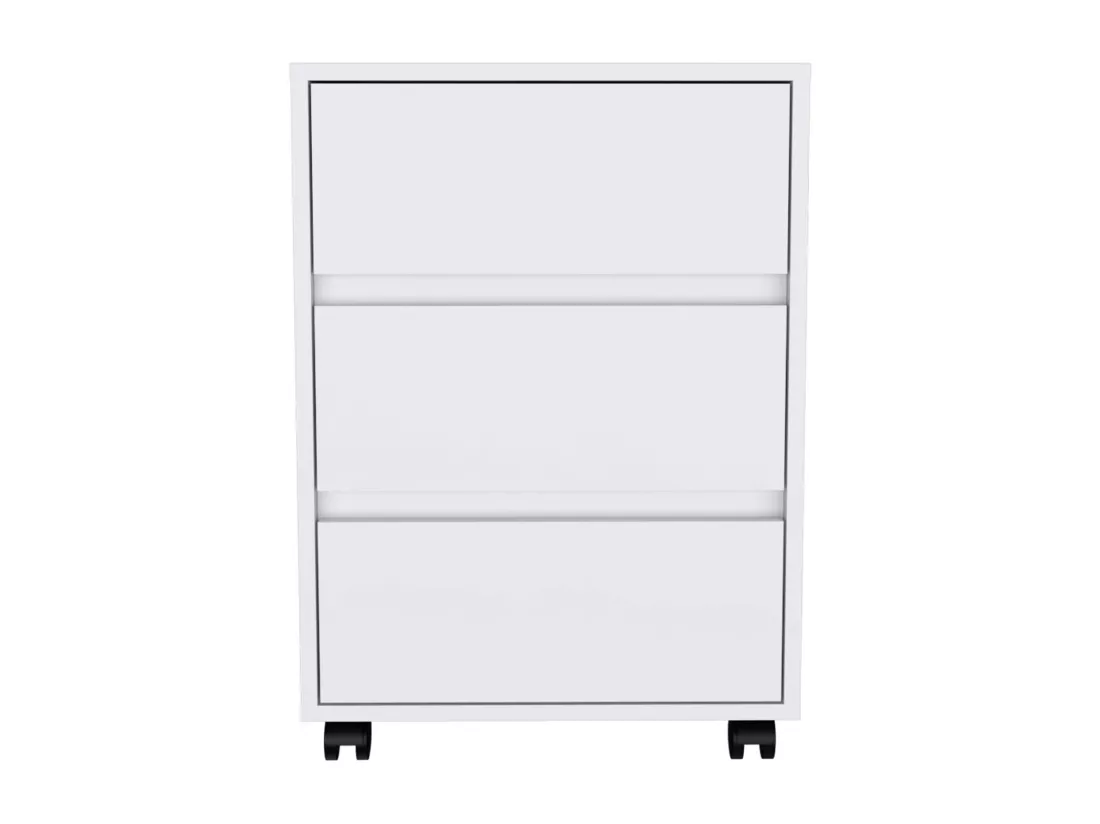 Classeur en mélamine Artemide, avec tiroirs sur rail métallique, 65.98 cm X 46.38 cm X 45.28 cm, blanc