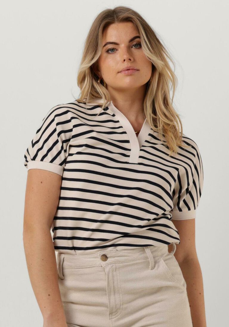 TOMMY HILFIGER blauw/wit gestreepte tommy hilfiger polo relaxed lyocell polo ss