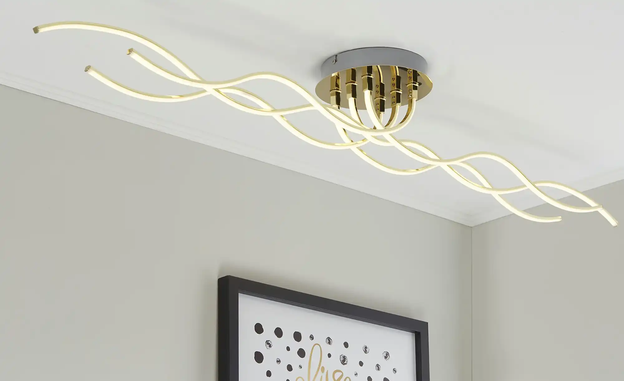 KHG LED-Deckenleuchte, 6-flammig, goldfarben